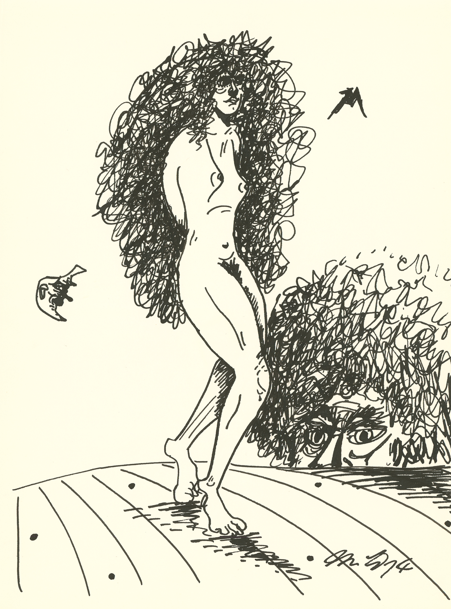 <i>Untitled</i><br>Ink on paper<br>12 X 9 Inches<br>September - 1974<br>