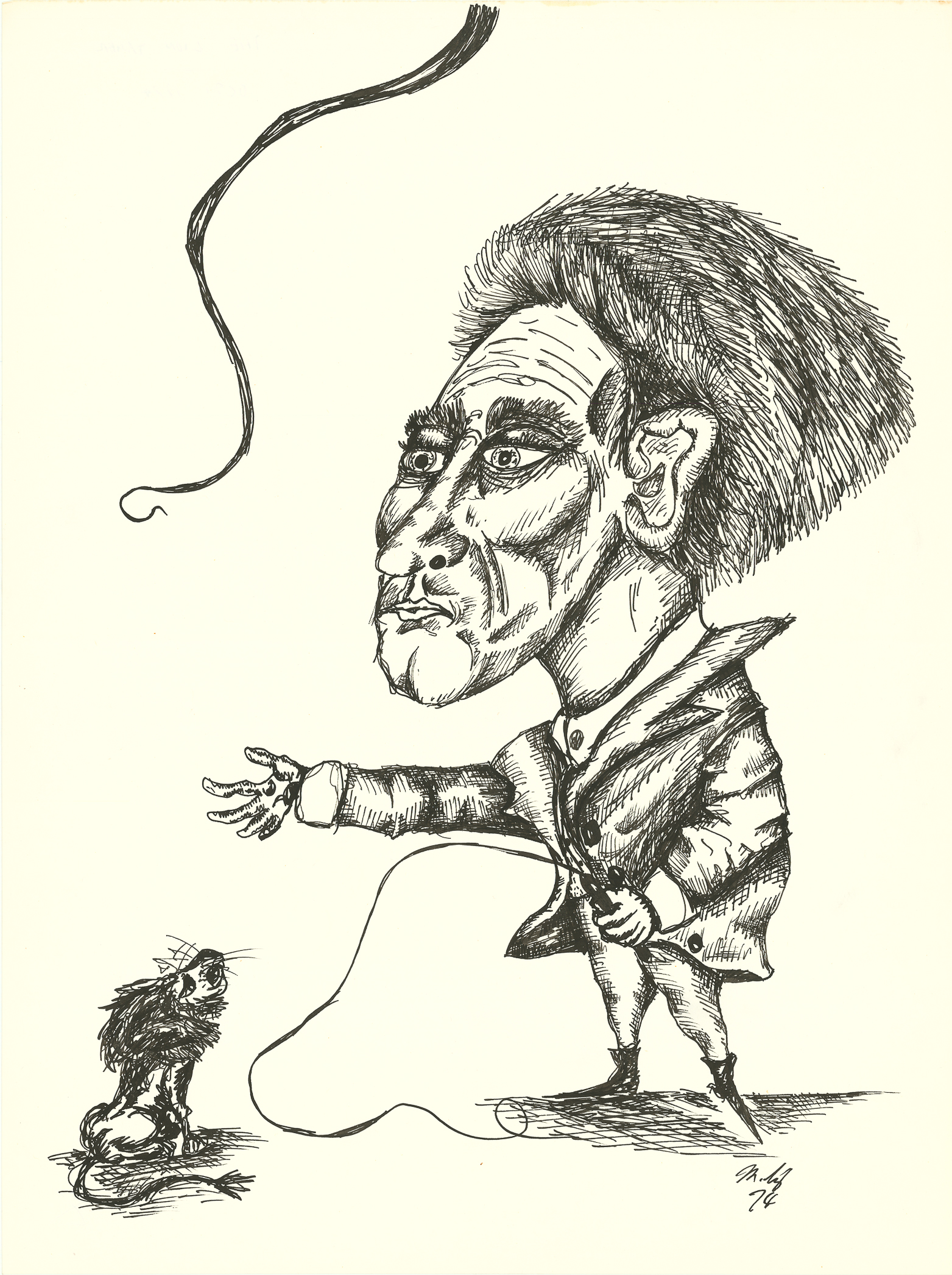 <i>The Lion Tamer</i><br>Ink on paper<br>24 X 18 Inches<br>October - 1974<br>