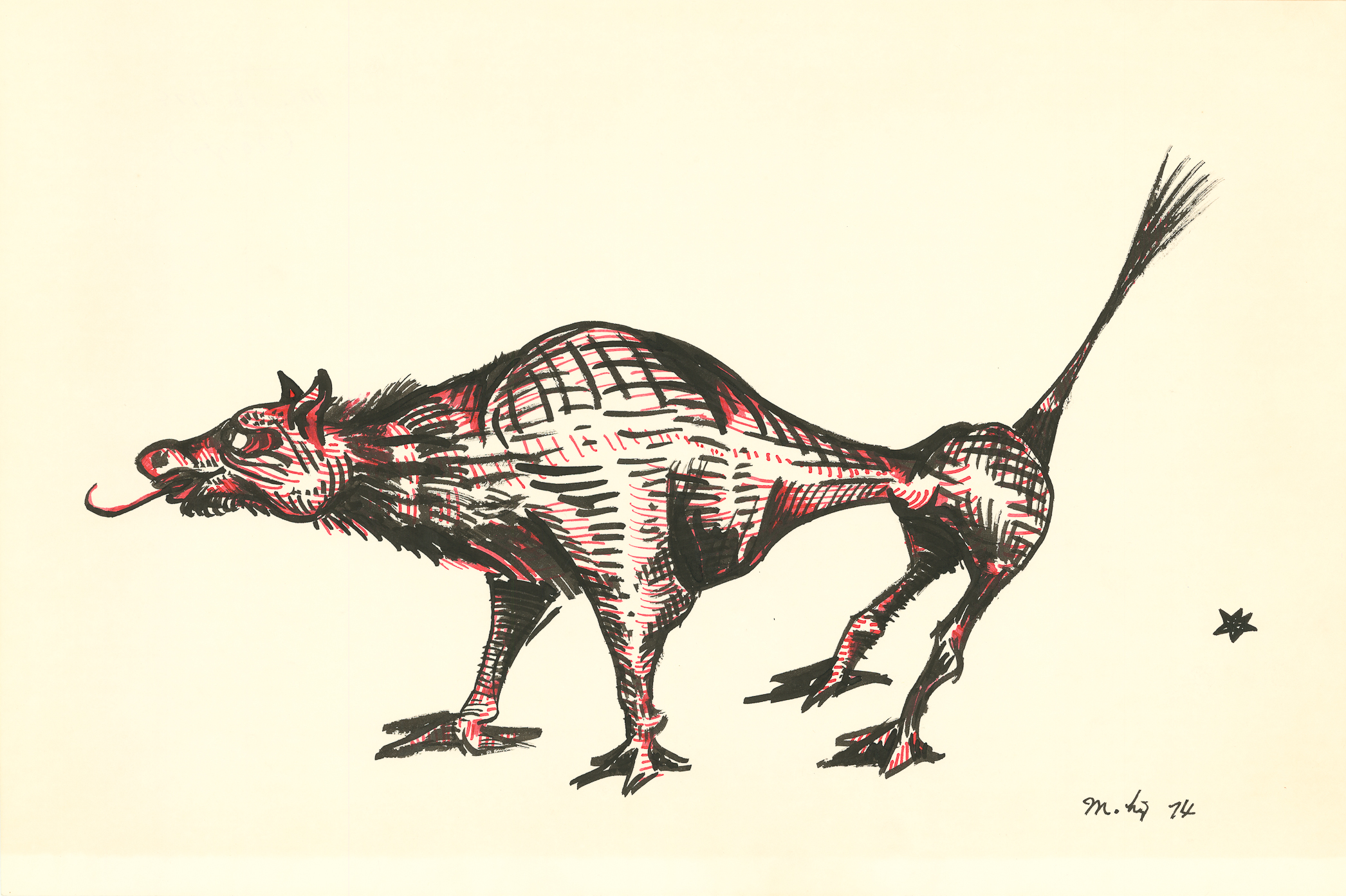 <i>Untitled</i><br>Ink and watercolor on paper<br>12 X 18 Inches<br>December - 1974<br>
