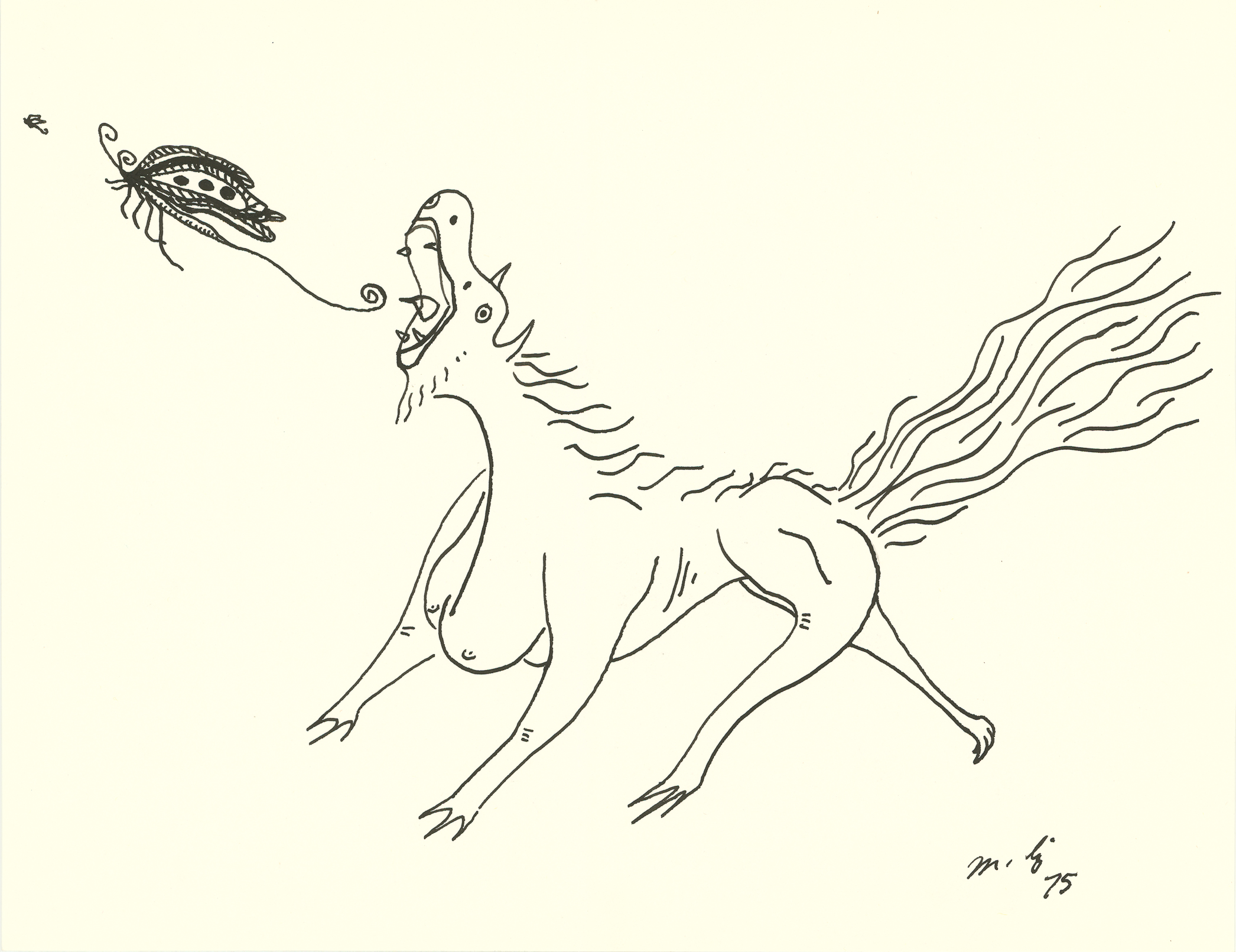 <i>Chase</i><br>Ink on paper<br>9 X 12 Inches<br>October - 1975<br>