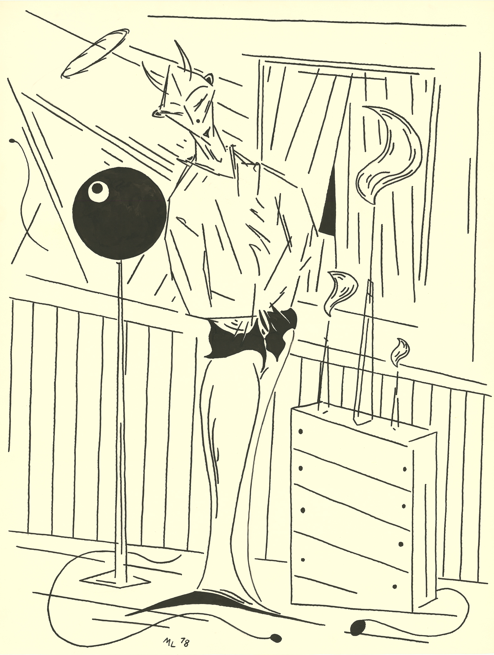 <i>Tobomm</i><br>Ink on paper<br>24 X 18 Inches<br>September - 1978<br>