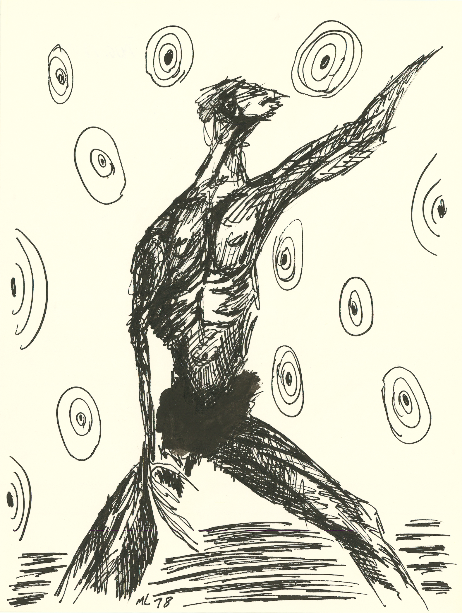<i>Untitled</i><br>Ink on paper<br>12 X 9 Inches<br>November - 1978<br>