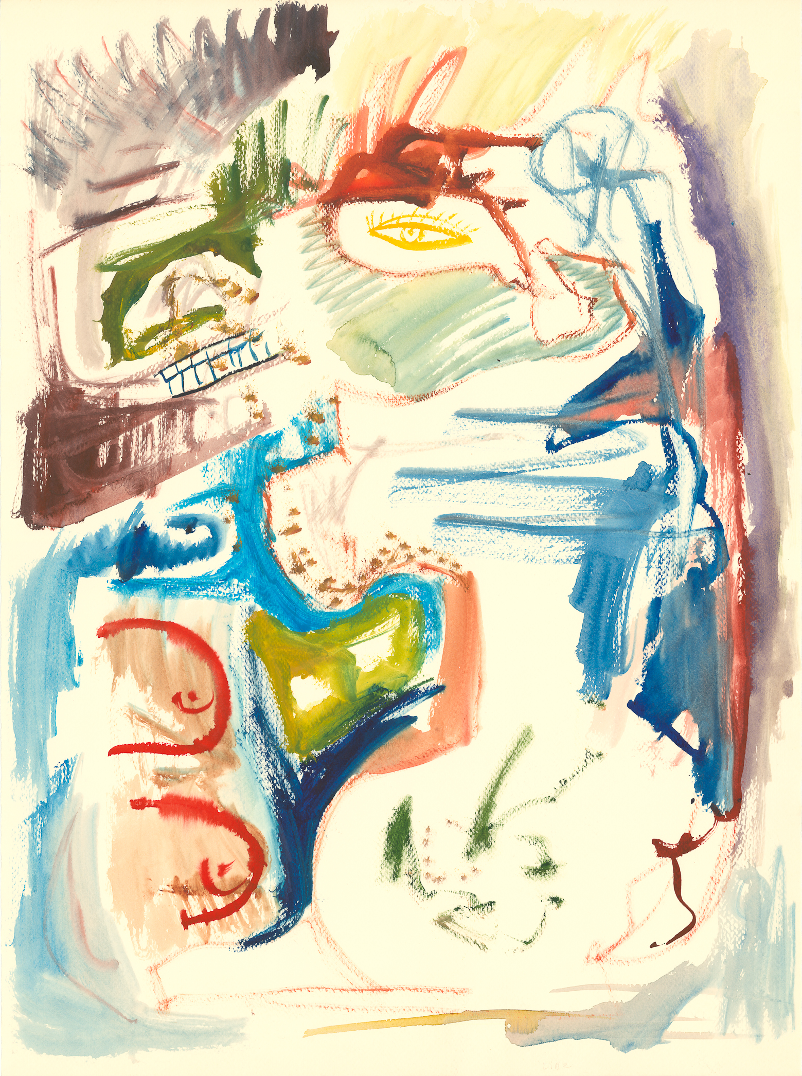 <i>Big Breasted Woman</i><br>Watercolor on paper<br>30 X 22 Inches<br>January - 1985<br>